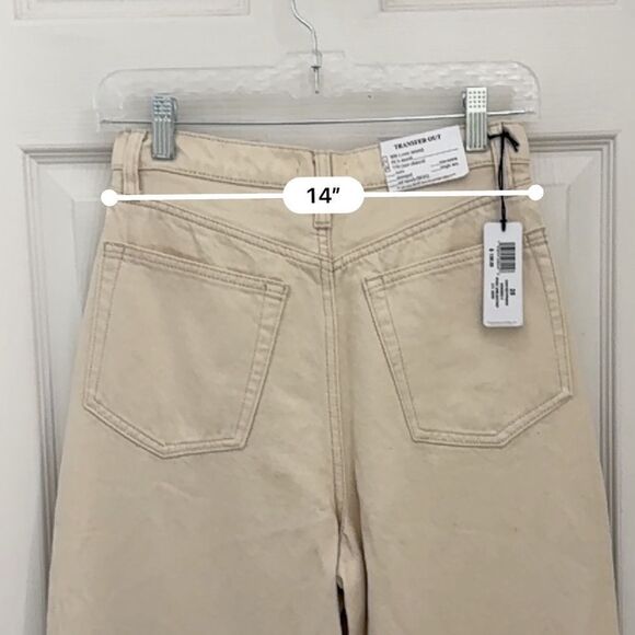 NWT WeWoreWhat Dani Boyfriend Pants Size 25 Sand Tan Khaki Straight Leg Jeans - Picture 8 of 8